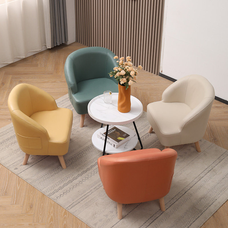 Free-Wash Tech Cloth Sofa single small family Type Living room Balcony Bedroom Nordic Solid Wood Modern Minimalist Sloth Sofa