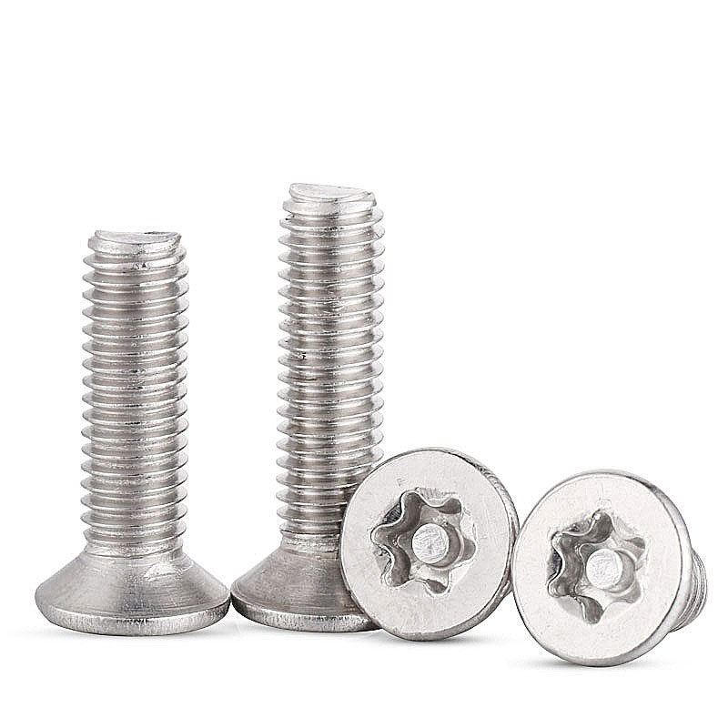 M3M4M5 Stainless steel 304 flat head with column plum blossom screw Anti-theft countersunk head screw * 8x10x16x20x25x50