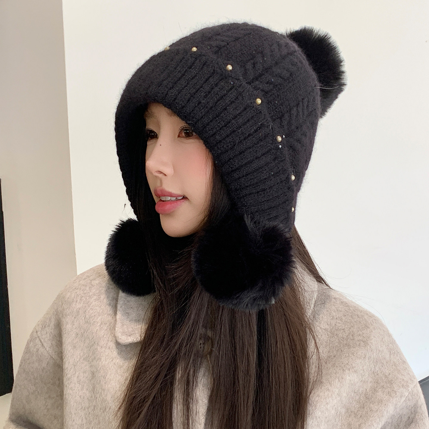 复古少女心机单品：博雅皇后针织毛绒线护耳保暖帽_帽子_淘宝服装网