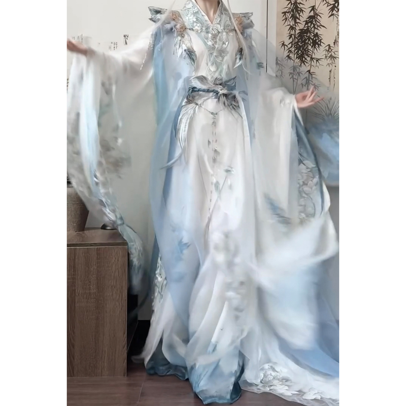 Wei and Jin Dynasty Heavy Embroidery Super Fairy-Like Large-Sleeve Spring and Summer Han-Style Hanfu Unisex Improved Cosplay Costume Warring States Period Set