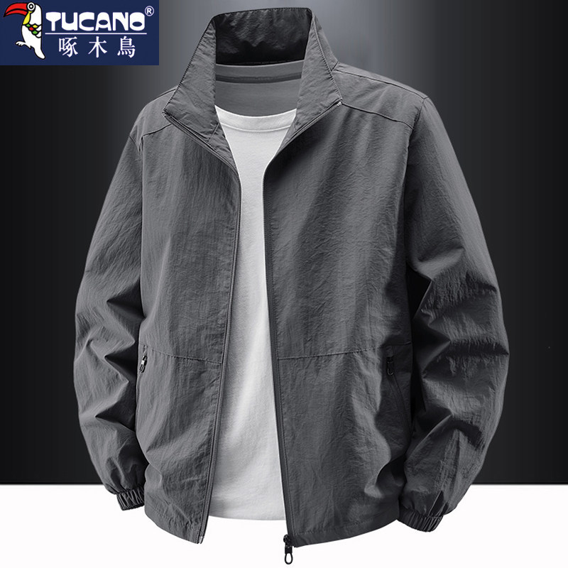 Woodpecker Sports Jacket Men's 2025 New Running Windbreaker Outdoor Fleece-Lined Thickened Casual Jacket Woodpecker Sports Jacket Men's 2025 New Running Windbreaker Outdoor Fleece-Lined Thickened Casual Jacket