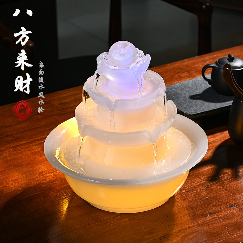Украшение фонтана циркулирующей воды Bafanglai Cai Feng Shui Циркулирующая вода Офис Гостиная Рабочий стол Lucky Phoenix Water Polo Decoration