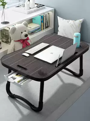 Bed folding small desk Small table Bedroom small creative university dormitory bed table Study table Adult waterproof