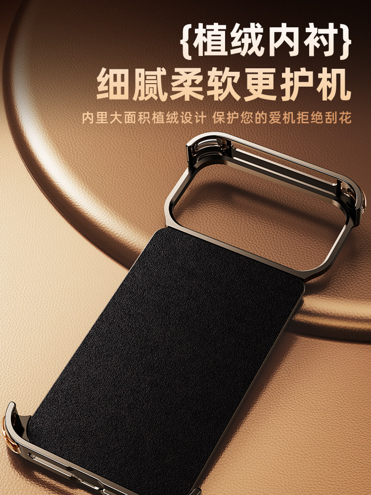 Apple 17 Pro Max Genuine Leather Magnetic iPhone 16 Pro Phone Case with Rotating Stand, Heat Dissipation, 17 Pro Aluminum Alloy Magsafe Wireless Charging, 15 Anti-Drop, Full Lens Protection, Ultra-Thin, Suitable for