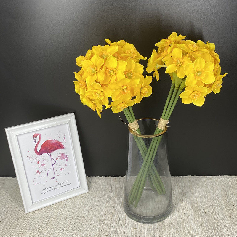 Yuhan narcissus flower simulation flower home decoration flower living room decoration flower wedding fake flower bride holding flower diy flower