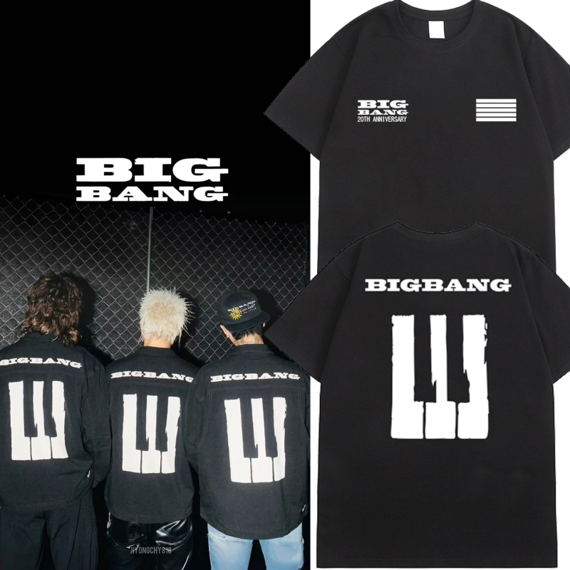 Coachella Music Festival Gd G-Dragon Same Style Piano Key T-Shirt Bigbang 20Th Anniversary Merchandise Limited Edition Support Clothing