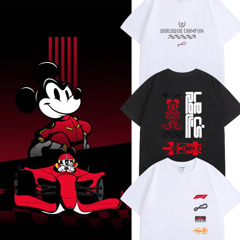 Ut Co-Branded F1 Short-Sleeved T-Shirt Disney X F1 Racing Second Edition T-Shirt F1 Racing Formula Competition Clothing