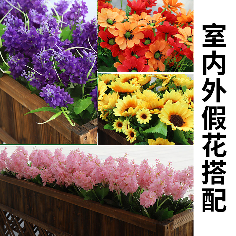 Simulation flower fake flower silk bouquet outdoor indoor flower groove with partition engineering small to make flower-building decoration sunscreen