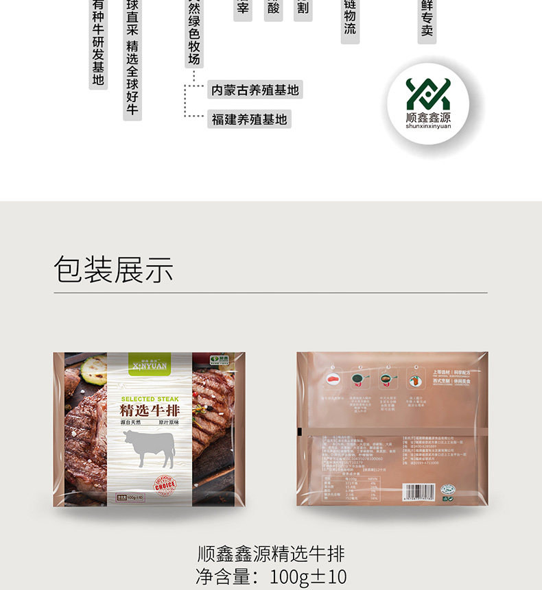 北京冬奥会供应商 顺鑫鑫源 家庭牛排套餐 100g*13片 图10