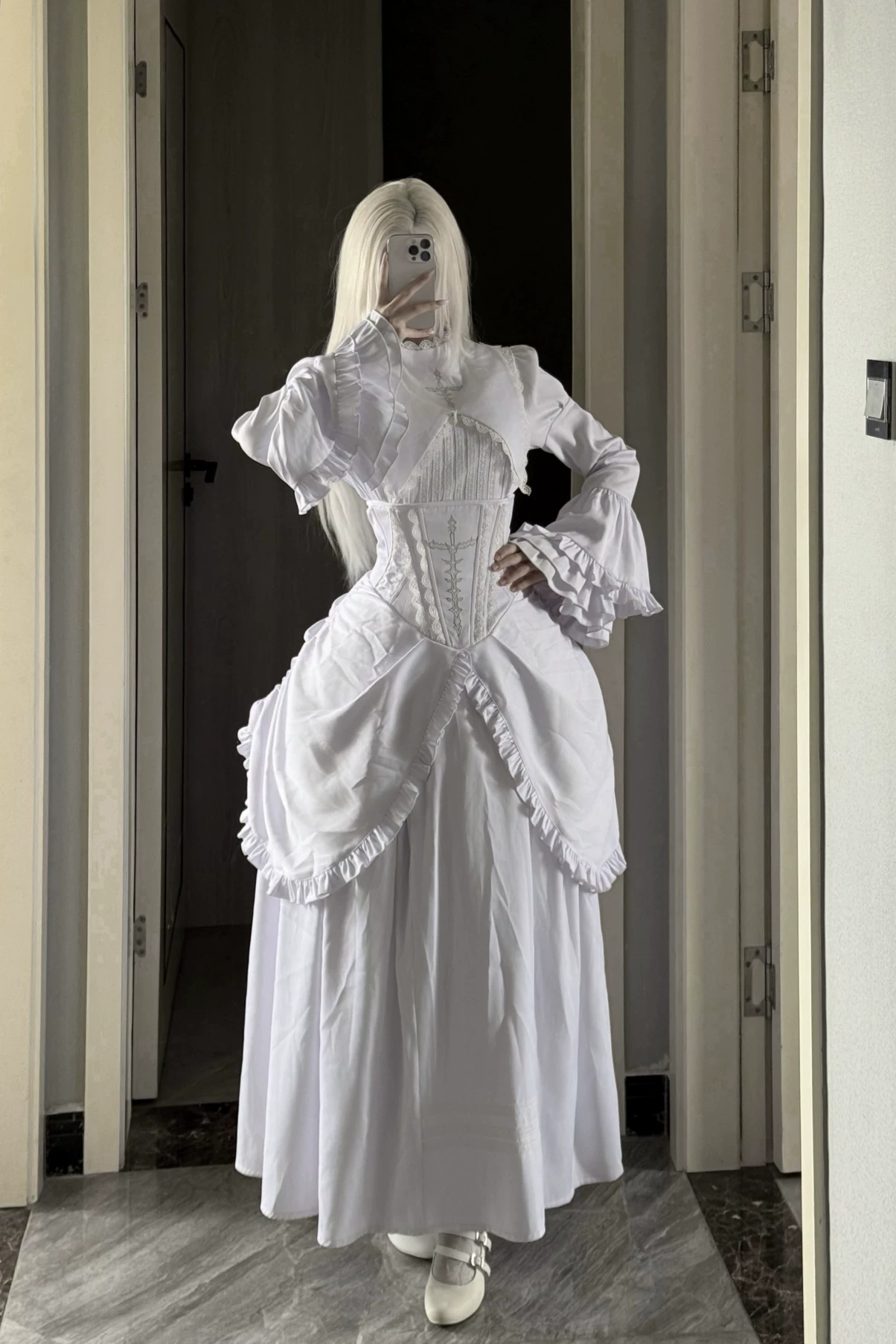 Платье-набор MX Original Power Gothic Dark Lolita, оборчатая юбка и съёмные аксессуары