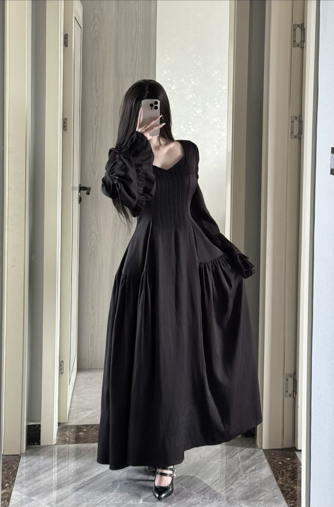 Платье-набор MX Original Power Gothic Dark Lolita, оборчатая юбка и съёмные аксессуары