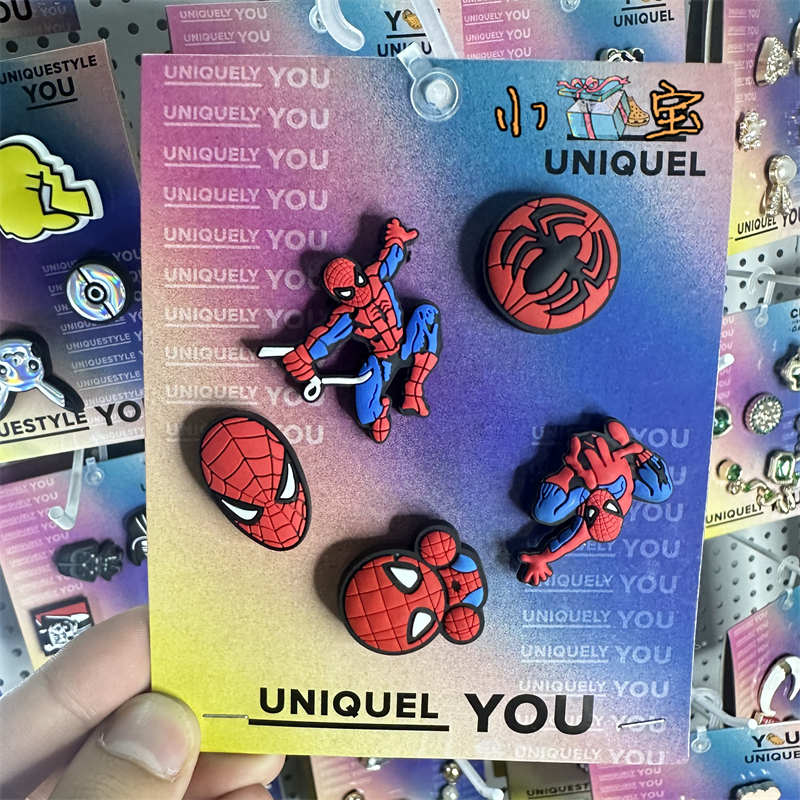 2026 New Crocs Shoe Accessories Crocs Shoe Charms Cartoon Fun Spider-Man Shoe Charms for Men