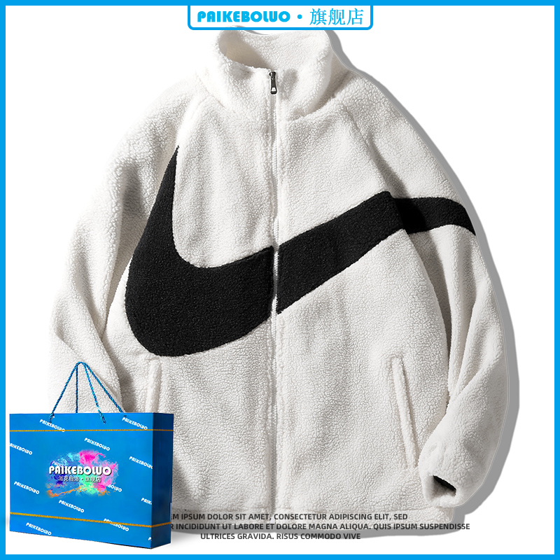 Lamb Wool Plush Jacket for Men, Autumn and Winter Thickened Large Size Fleece Warm Jacket, Fleece Cardigan Sweatshirt