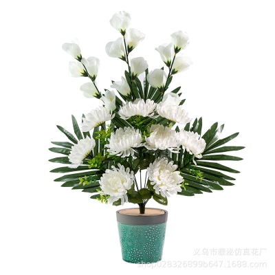 仿真清明节扫墓花上坟用的花祭祀用品插花假花祭祖墓前花五七祭拜 仿真清明节扫墓花上坟用的花祭祀用品插花假花祭祖墓前花五七祭拜