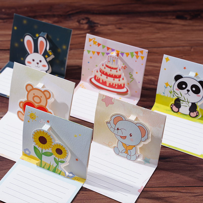 Creative Greeting Card Small Card 3D Solid Birthday Custom Blessings Thanksgiving Message Card Send Friend Gift Cards-Taobao