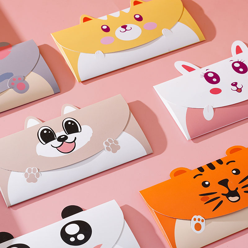 New greeting card small card cute cartoon creative envelope message cartoon for children small fresh birthday greeting card