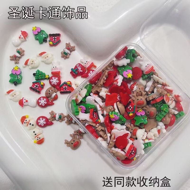 Cute Christmas Cartoon Ornaments Snowman Santa Claus Internet Celebrity Toys Figurines DIY Hairpins Nail Art Accessories Cute Christmas Cartoon Ornaments Snowman Santa Claus Internet Celebrity Toys Figurines DIY Hairpins Nail Art Accessories