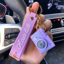 Personality luminous camera keychain female cute cartoon pendant creative toy car key chain couple bag pendant