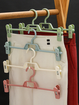 Hanging household trouser clip incognito trouser rack Wardrobe storage clothespin Multi-layer telescopic pants hanging clothes clip hanger