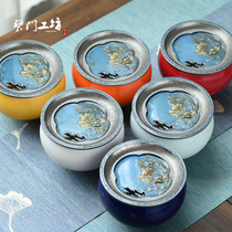 Beamens Workshop Enamel Color Ceramic Water Spittoon Tea Wash Storage Kettle Bearing Tea Desk Built Water Purple Sand Raising Pot to mini tea tray