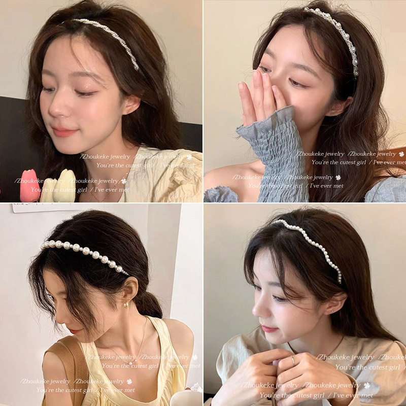 High-end pearl headband for women, new style for 2026, versatile for outings, high crown, elegant summer hair clip.
