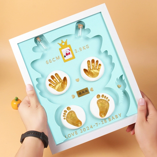 Фоторамка, памятные отпечатки рук и ног для новорожденных для младенца, делается под заказ