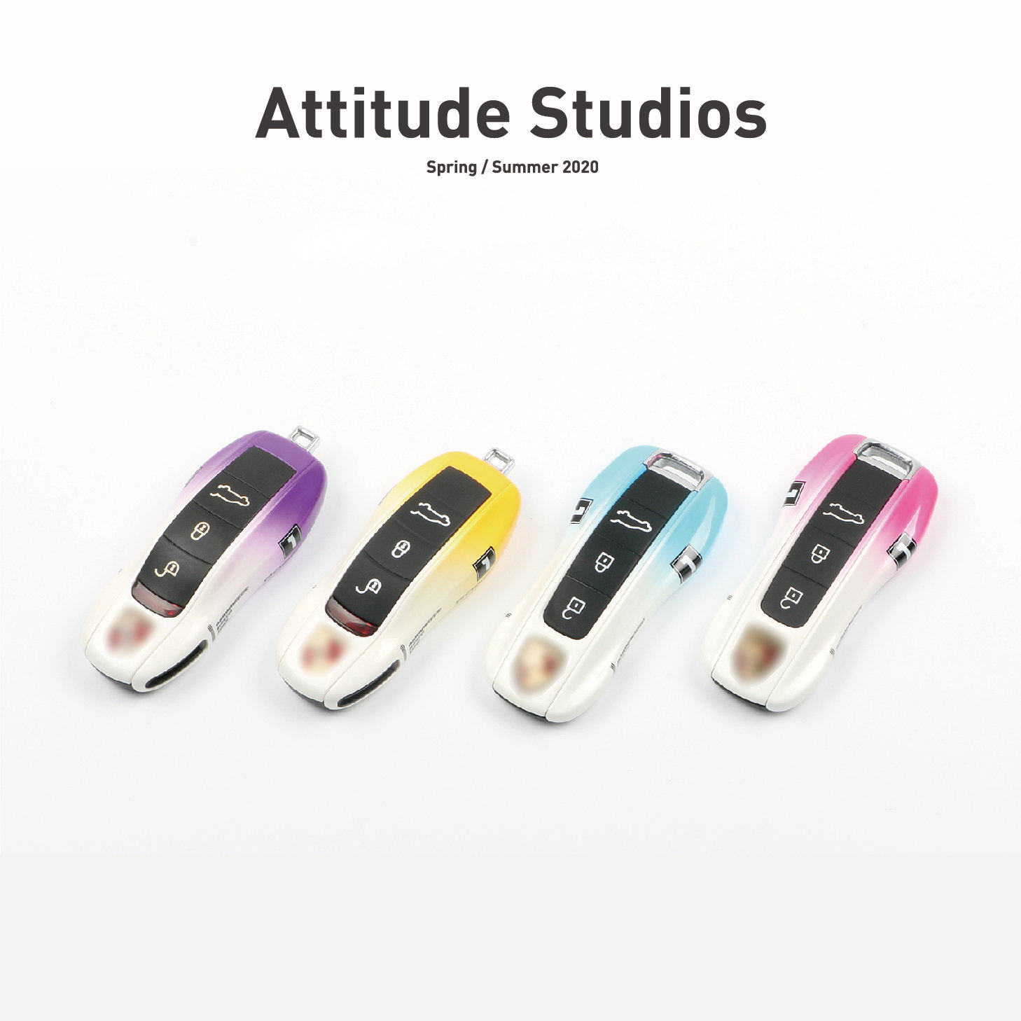 Porsche color gradient key shell buckle old and new Cayenne macan911 Panamera 718Taycan