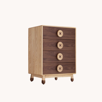 Child in the button cabinet environmental protection white wax black walnut four-way cabinet original storage cabinet full solid wood locker children
