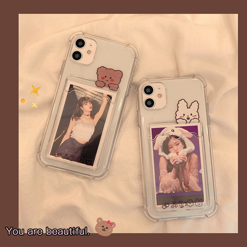 Cute cartoon Cubs apply Apple 12Pro Max transparent mobile phone protection shell iphone11 X XS XR silicone 8plus female 7p anti-fall xsmax release