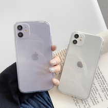 Applicable to Apple 12 mobile phone case 11Pro Max transparent iPhone X XS XR silicone 8plus anti-fall 7p SE female minimal ultra-thin camera full-pack soft shell