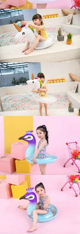 Em bé Dày cho trẻ sơ sinh Vòng dưới cánh tay bơi Vòng dành cho trẻ em 1-3-6-10 tuổi Vòng đeo phao cứu sinh nằm - Cao su nổi