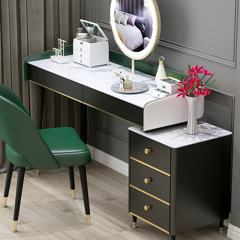 Light luxury dressing table storage cabinet integrated bedroom high-end rock plate dressing table modern minimalist net red ins makeup table