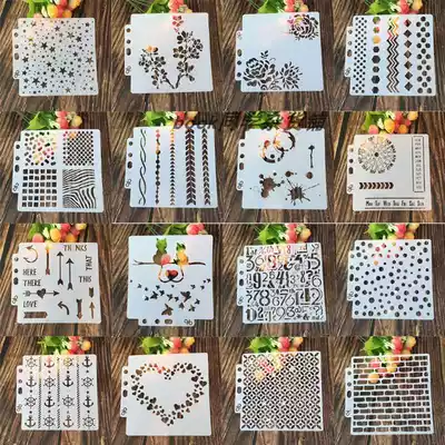 Multifunctional hand account handwritten newspaper template mold set hollow lace tool stationery tabloid painting frame ruler