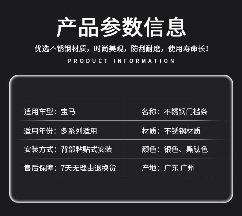 Suitable for BMW new 5 Series 3 Series 7 series X1X3X5 door sill stickers welcome pedal modification interior decoration accessories