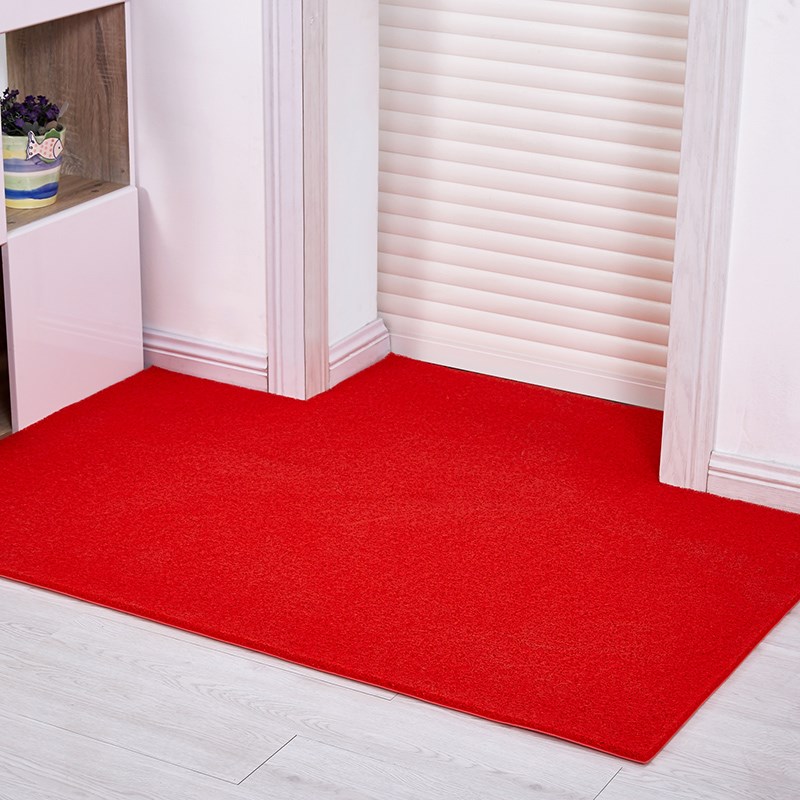 Can cut Thickened Red Ground Mat Plastic Silk Ring Door Cushion Entry Doorway Welcome Mat in door waterproof anti-slip spray silk cushion