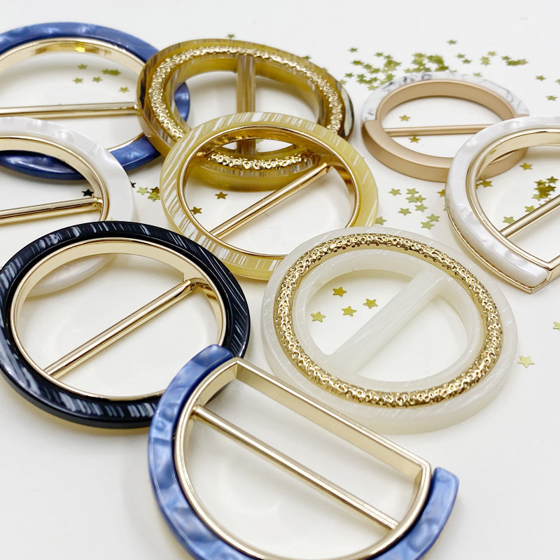 T-shirt hem decoration clothes corner t-shirt knotted buckle silk scarf belt buckle shirt buckle ring artifact versatile metal female creative