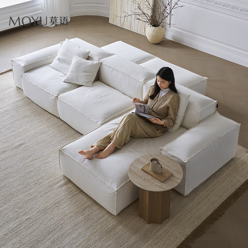 Moyu/Aelia Sofa Cotton-Linen Fabric Wabi-Sabi Style Modular Combination for Living Room, Double-Sided, Removable and Washable Moyu/Aelia Sofa Cotton-Linen Fabric Wabi-Sabi Style Modular Combination for Living Room, Double-Sided, Removable and Washable