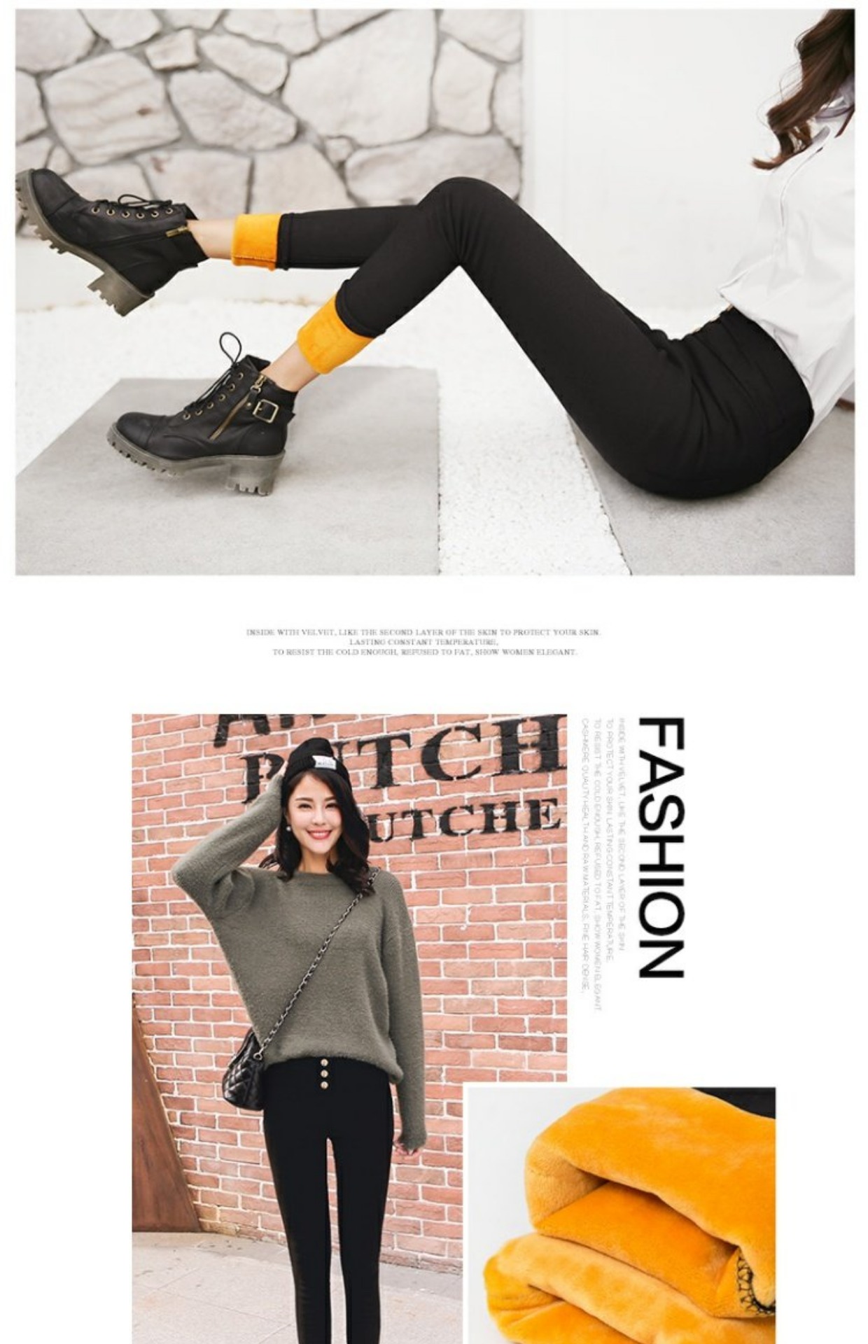 Quần legging nhung nữ mặc mùa thu đông 2018 phiên bản Hàn Quốc mới của quần lửng cạp cao cạp cao màu đen ấm áp đồ nữ đẹp