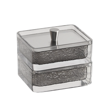 Desktop dental floss box light luxury toothpick box double-layer high-end makeup remover cotton storage box with lid household high-value cotton swab box