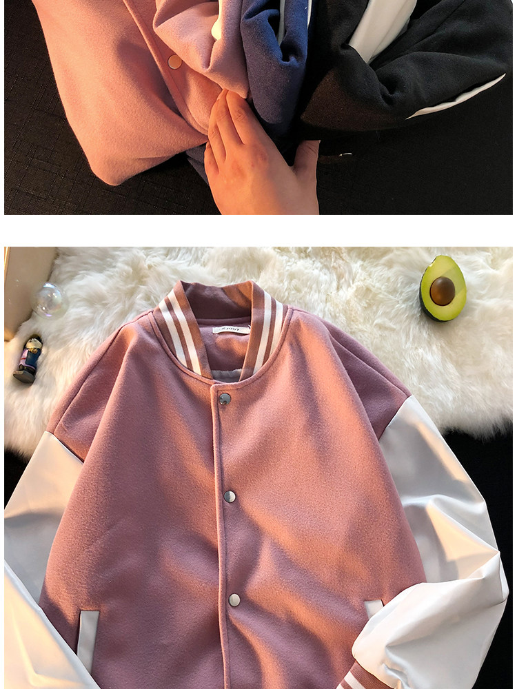 Одежда модная солнца защиты 日系cityboy黑白拼接外套oversize高街男vintage棒球服夹克情侣装