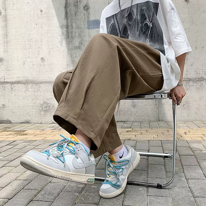 Брюки Oldschool VIBE для работы, широкие штаны, высокий уличный стиль, мужские, ретро, винтажные, свободные прямые штаны