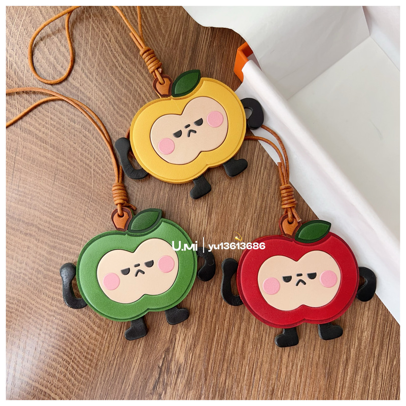 Love and Deep Space Summer Day Apple Sun Fruit Pendant Backpack Keychain Plush Toy Gift for Friends Car Hanging Ornament
