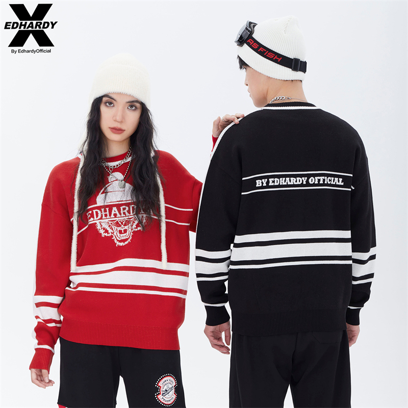 Edhardyx New Winter Round Neck Jacquard Rhinestone Printed Ski Series Outdoor Sports Sweater Top Clothing Edhardyx New Winter Round Neck Jacquard Rhinestone Printed Ski Series Outdoor Sports Sweater Top Clothing