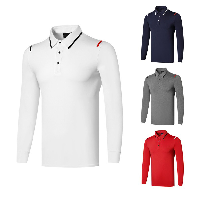 Autumn and winter golf clothing men's long-sleeved jersey outdoor sports leisure breathable quick-drying top can be customized Polo shirt