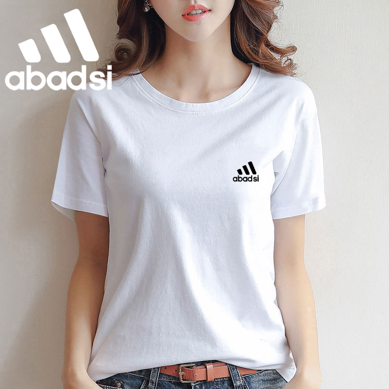 Three-Leaf Trendy Brand T-Shirt for Women, Summer Pure Cotton Fashion Slim-Fit Short-Sleeve Top, Short-Sleeve Women's Clothing C Brand