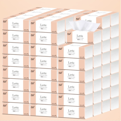 白菜价【80包一年装】原木抽纸整箱家用面巾纸车载纸巾3包