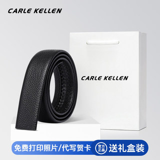 Carle Kellen Men's Genuine Leather Belt Without Buckle Automatic Buckle Men's Pure Cowhide Belt Strap Without Buckle Head