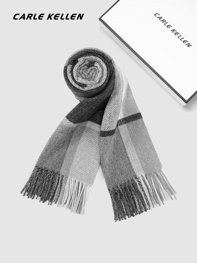 CARLE KELLEN scarf men's winter 2025 new wool plaid women's birthday gift warm couple scarf