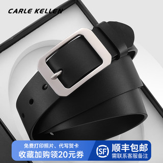 Carle Kellen Leather Belt Men's Genuine Leather Stainless Steel Pin Buckle Belt Men's Pure Cowhide Casual High-End Trouser Belt