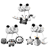 New black and white animal bed wrap toy 0-1 years old with bell baby toy baby lathe hanging ready stock